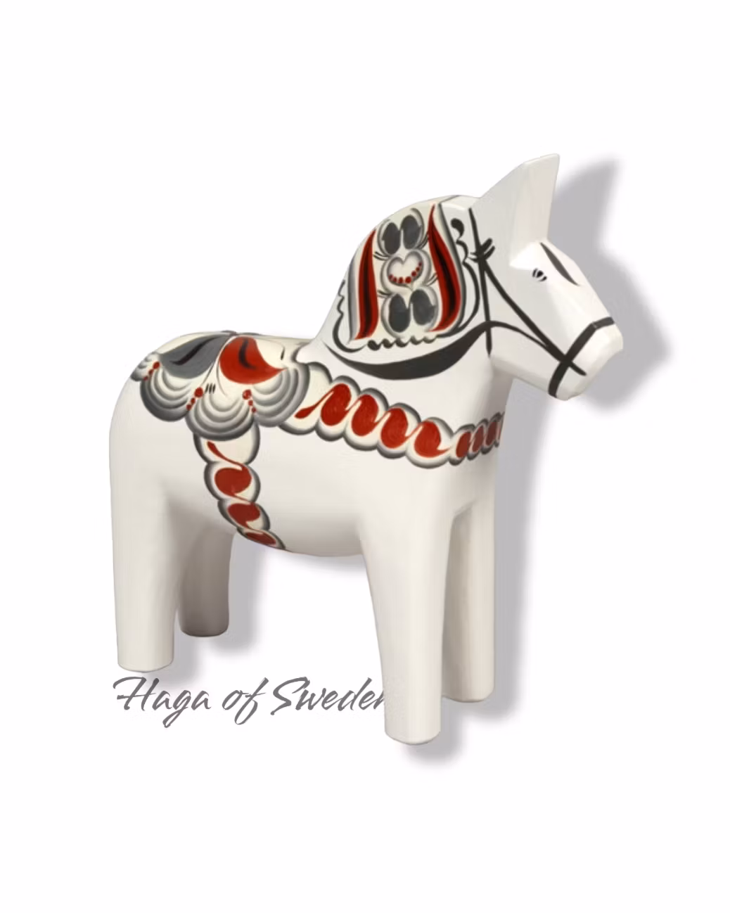 Original Traditionell Dalahäst Vit
