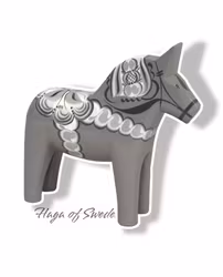 Original Dalahäst Grå (vit & svart)