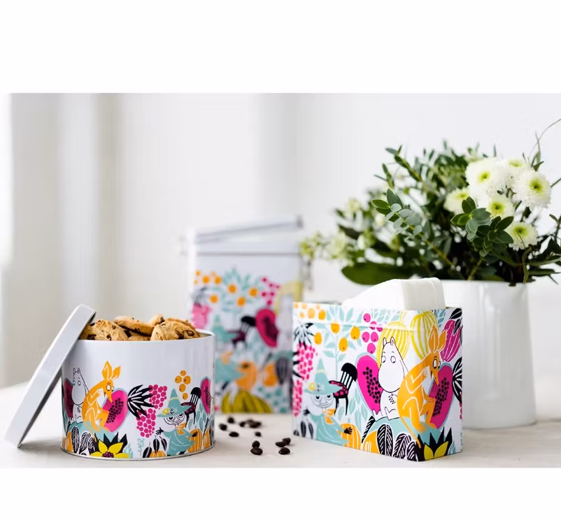 Moomin kaffefilterburk / knäckebrödsburk, Papaya