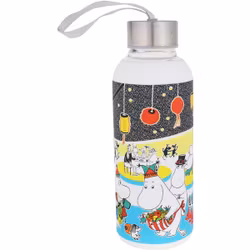 Moomin glasflaska med silikonöverdrag, Skördefest