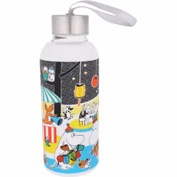 Moomin glasflaska med silikonöverdrag, Skördefest