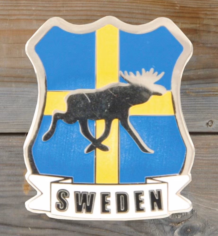 Pin i emalj, Sweden Älg Flagga