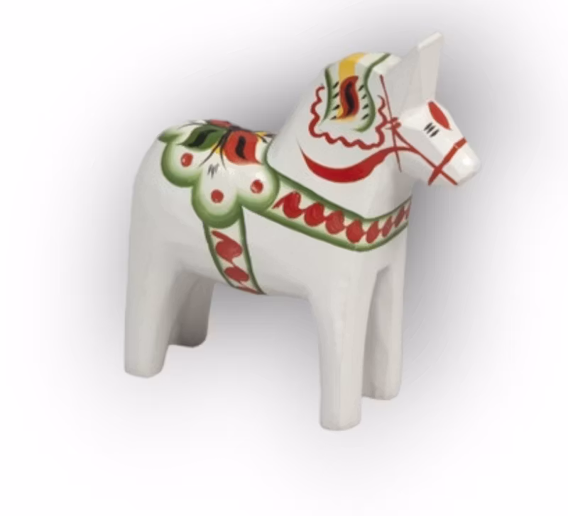 Original Traditionell Dalahäst Vit