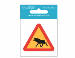 Dekal Älgvarning, 5,5 cm