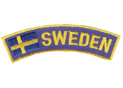 Broderat tygmärke Sweden banan