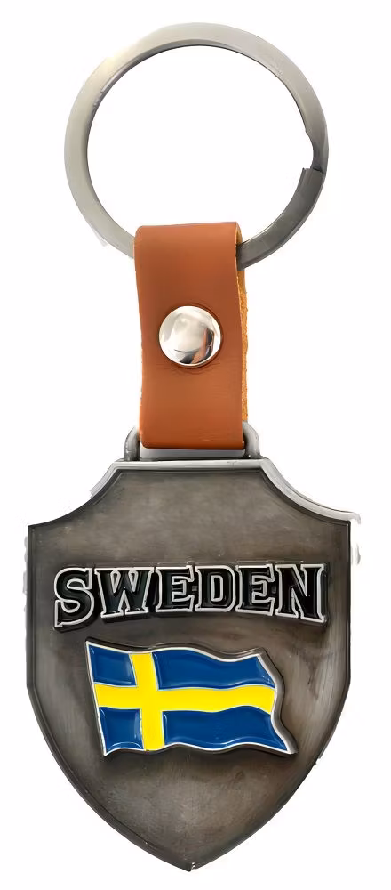 Nyckelring sköld svensk flagga