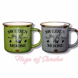Mugg Stengods Sweden Moose, 2-Olika färger