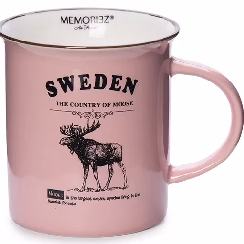 Mugg- Memoriez, Moose Classic, Large, With Story (Gray/Black/White/Matt/Pink)