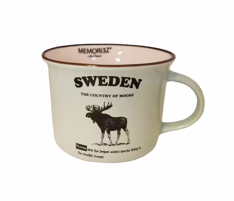 Mugg- Memoriez, Moose Classic, Smal, With Story (Salmon/Mint or Gray)