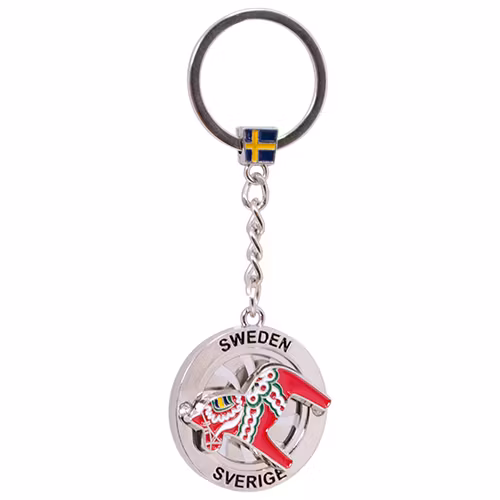 Nyckelring dalahäst med spinner, Sweden