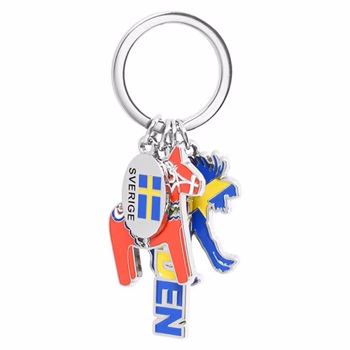 Nyckelring dalahäst, älg, Sweden