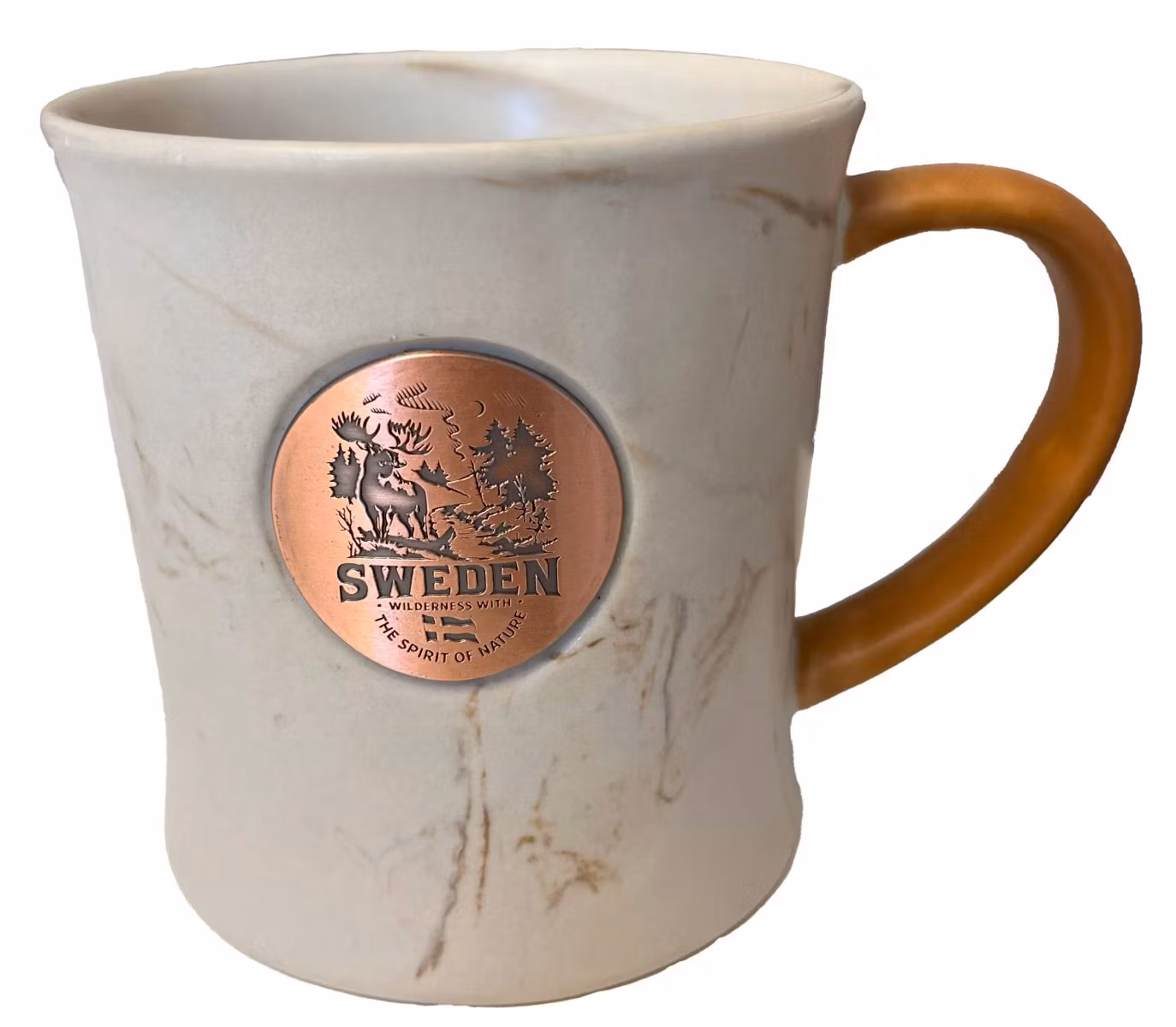 Marmor Mugg Sverige med metall märke