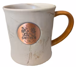 Marmor Mugg Sverige med metall märke