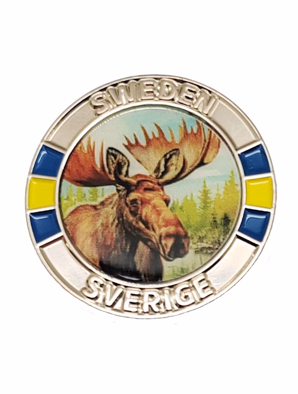 Pin i emalj, älghuvud