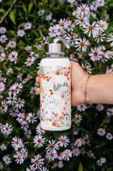 Moomin glasflaska med silikonöverdrag, smörblomma