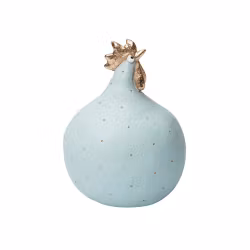 Handmålad knubbig höna, Jade/guld