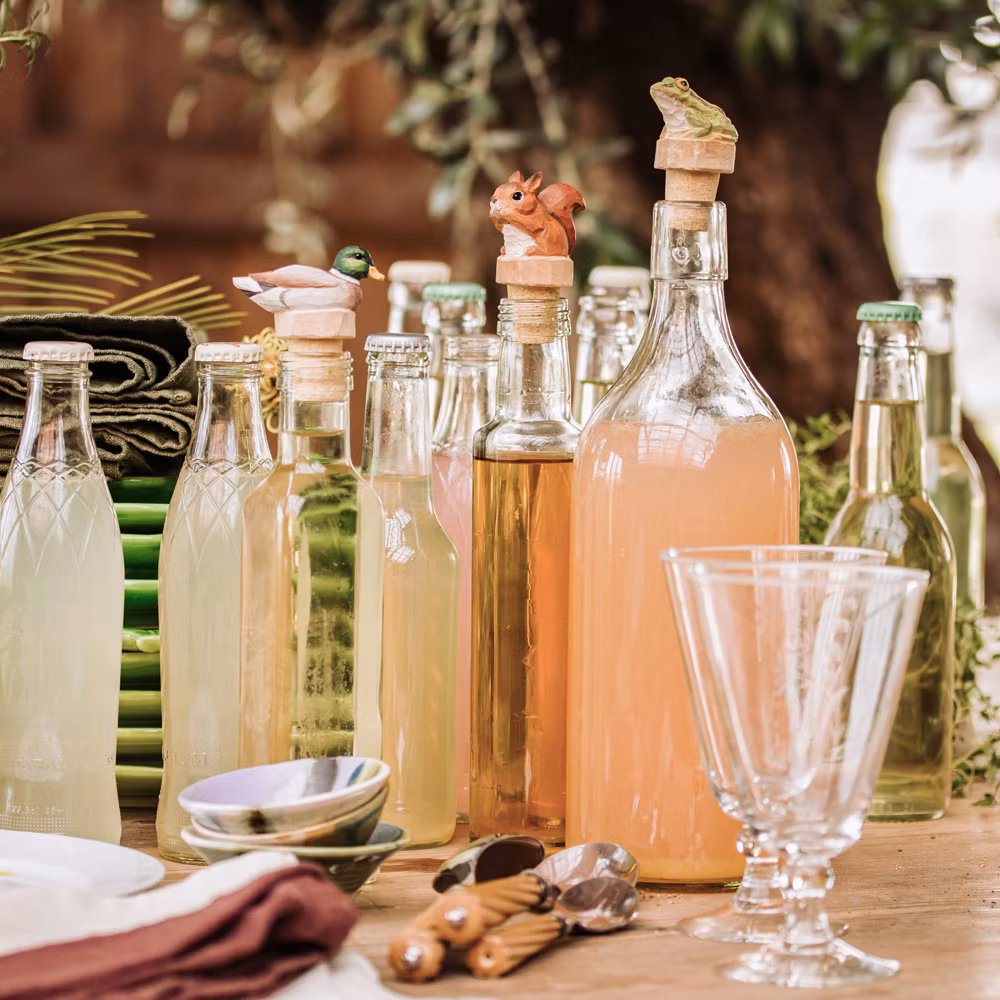 Flaskkork Gräsand, handsnidad i trä