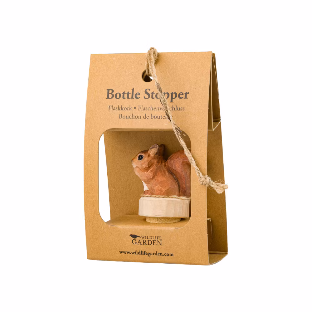 Flaskkork Ekorre, handsnidad i trä