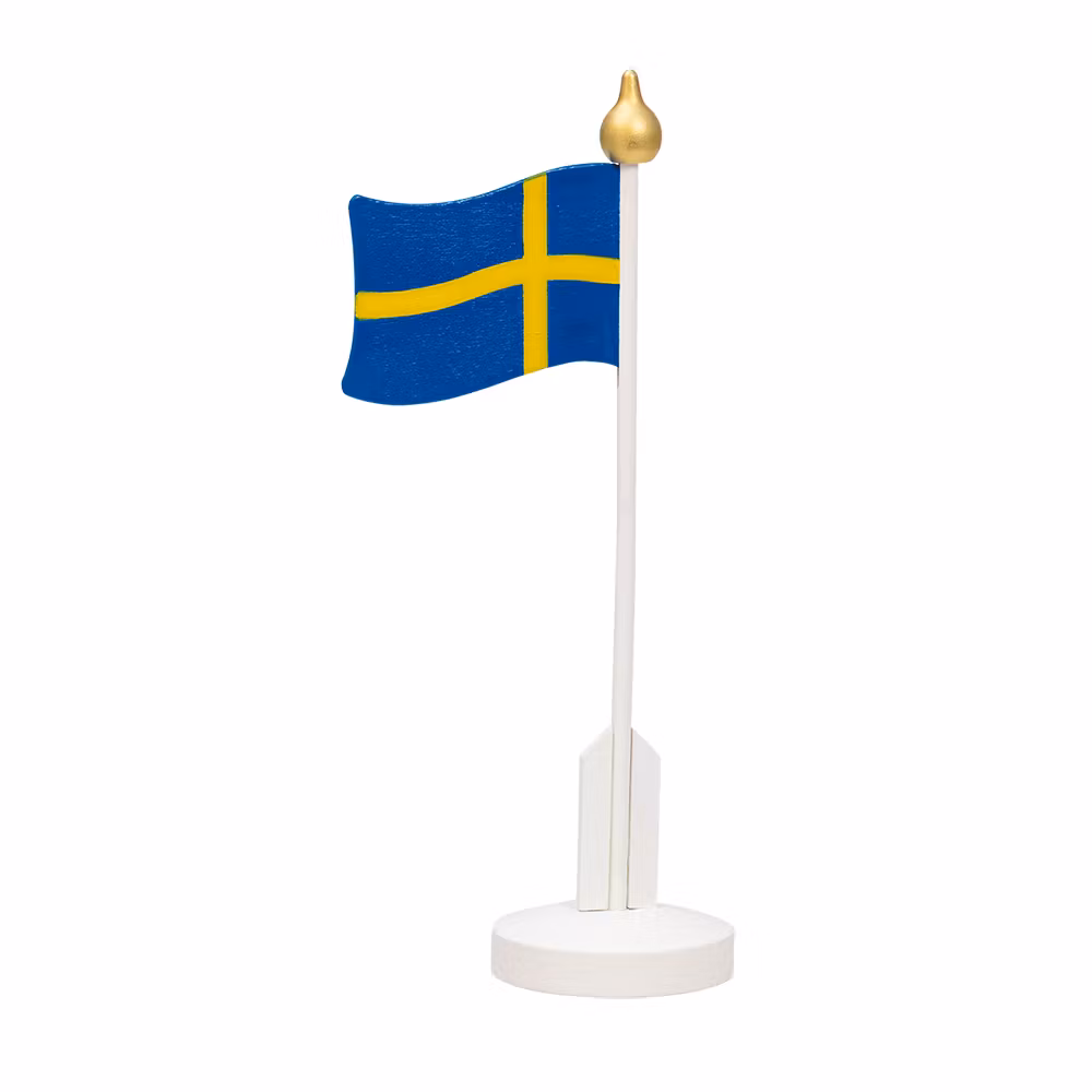 Bordsflagga i trä