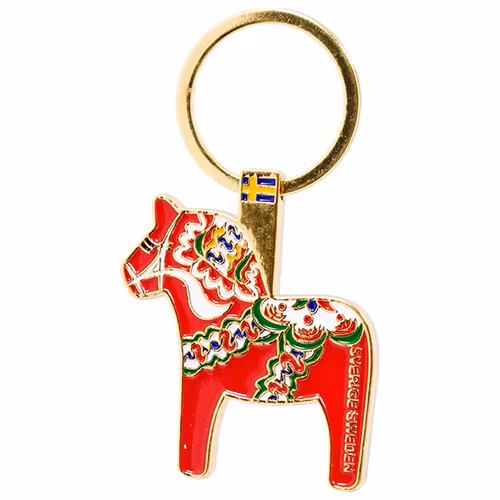 Nyckelring i metall Dalahäst