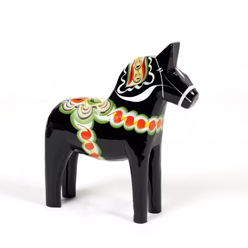 Original Traditionell Dalahäst Svart
