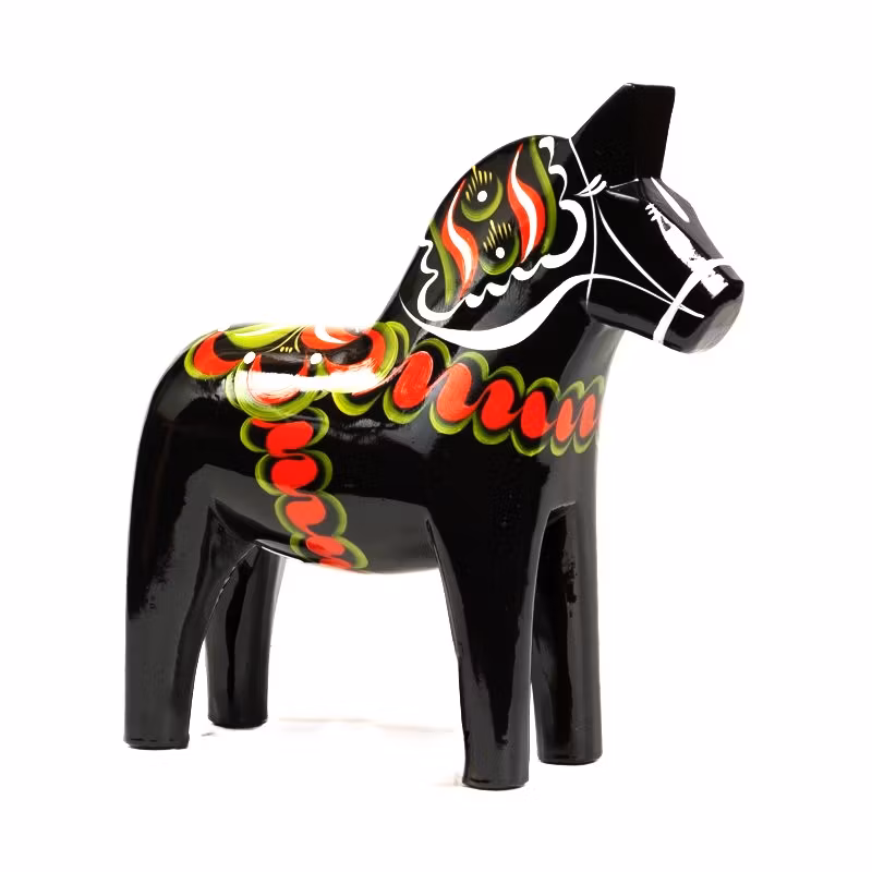 Original Traditionell Dalahäst Svart