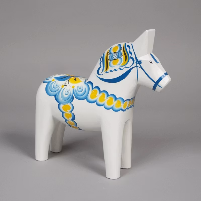 Original Dalahäst Sverige-serien (Gul- blå) / (vit gul blå)