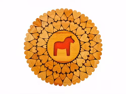 Grytunderlägg hjärtan, dalahäst