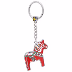 Nyckelring Dalahäst , Metall, 5x3 cm