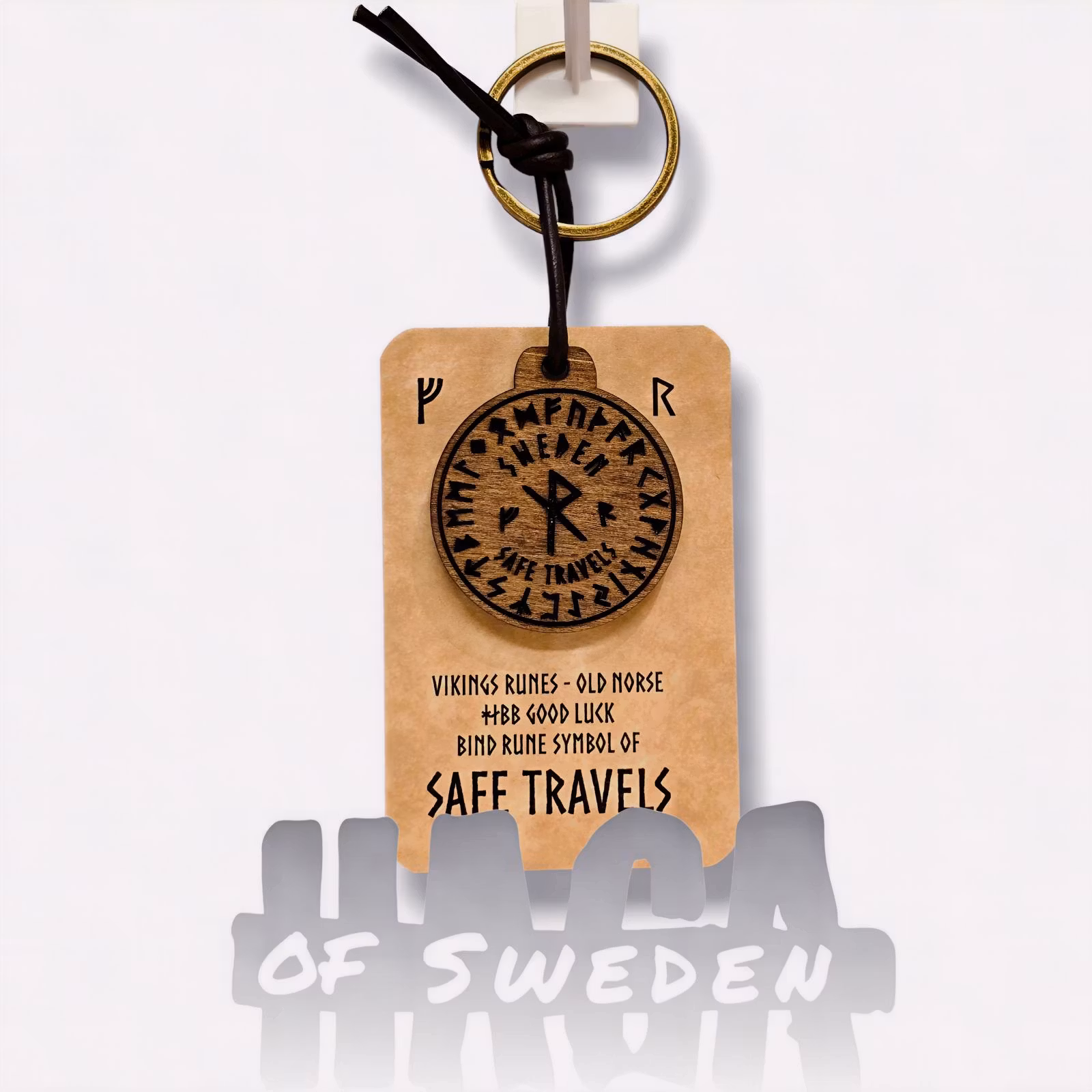 Handgjorda nyckelring av trä