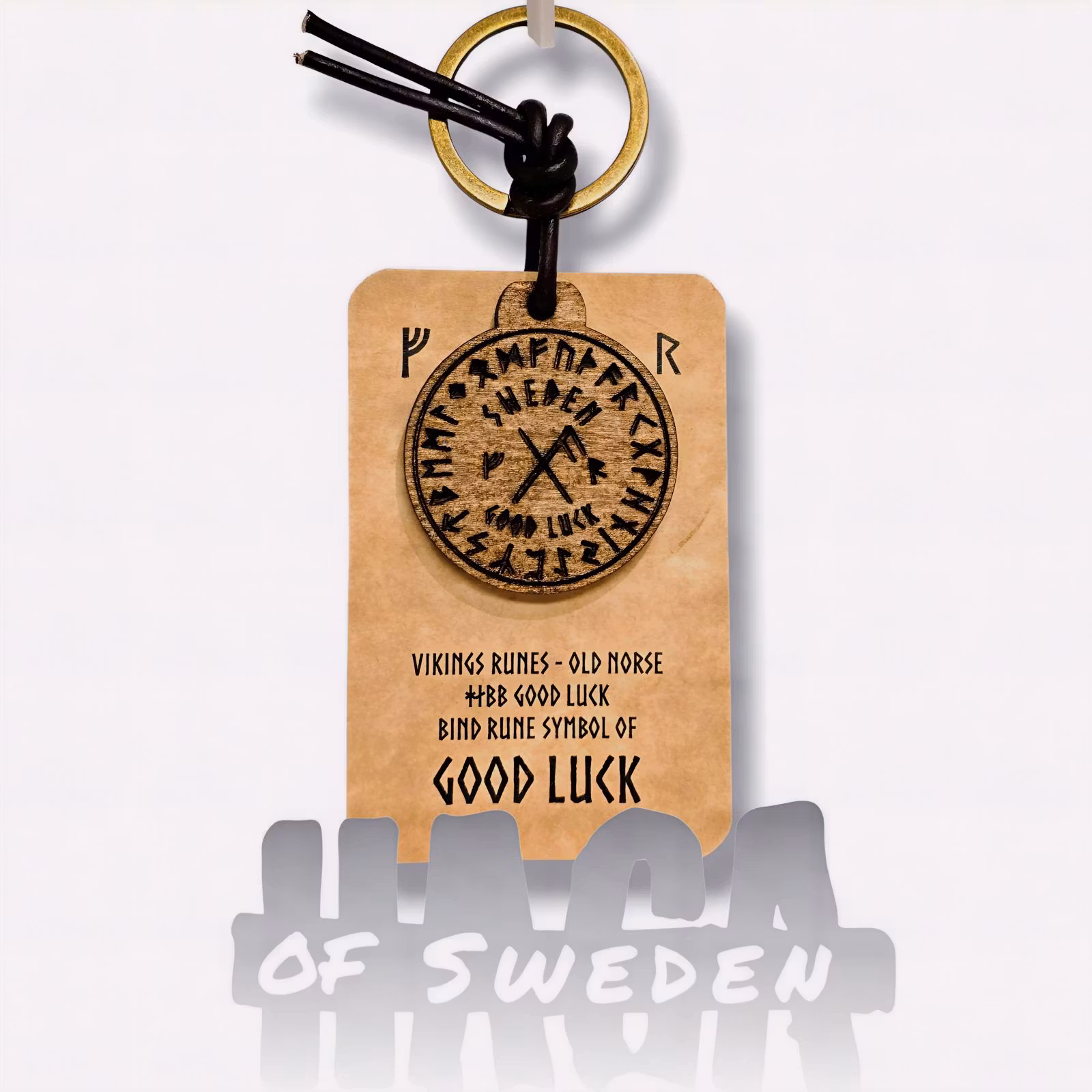 Handgjorda nyckelring av trä