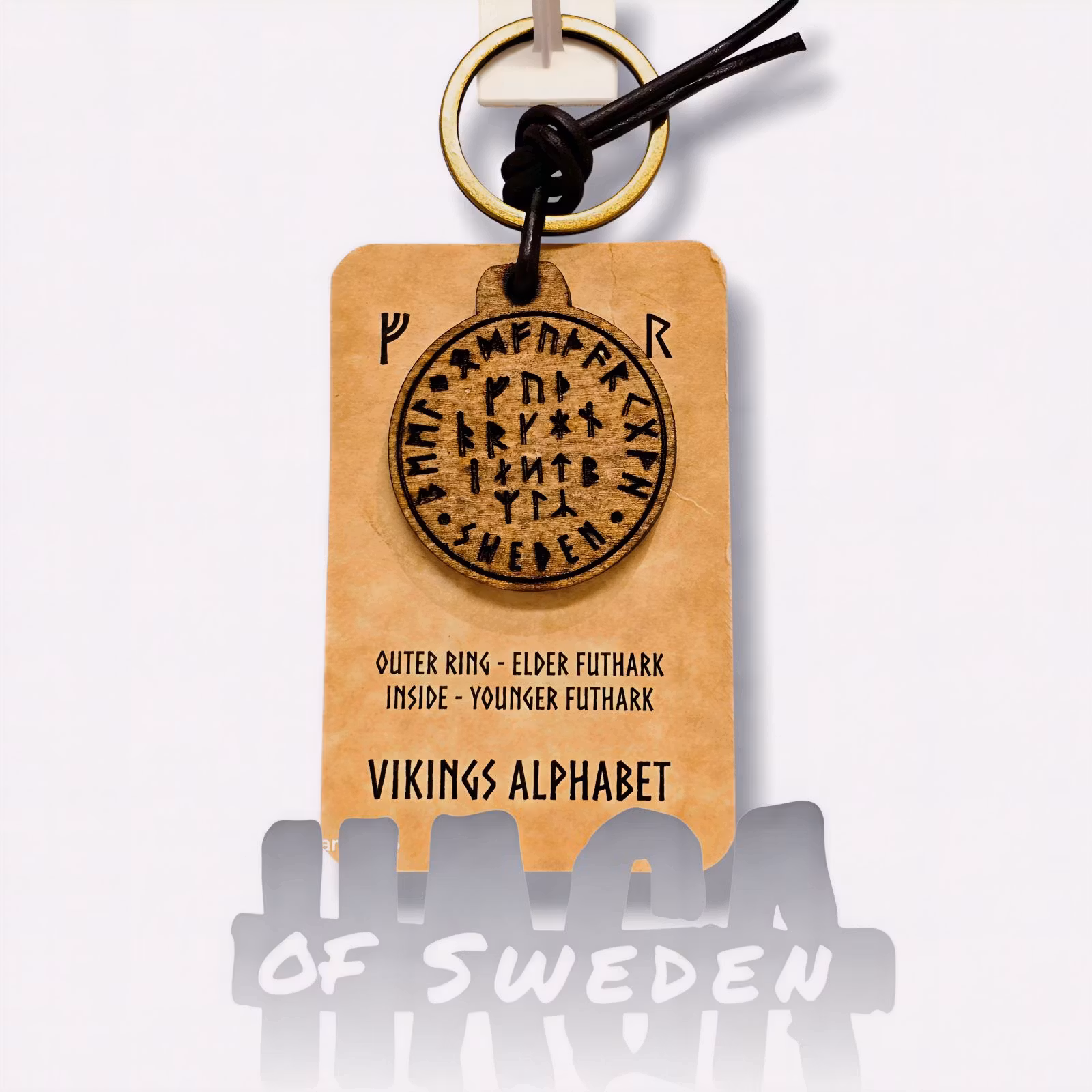 Handgjorda nyckelring av trä