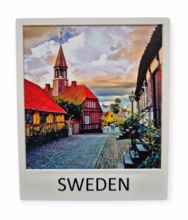 Sweden city polaroid 3D magnet