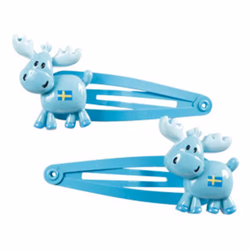 Hårspänne älg blå