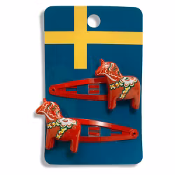 Hårspänne dalahäst röd