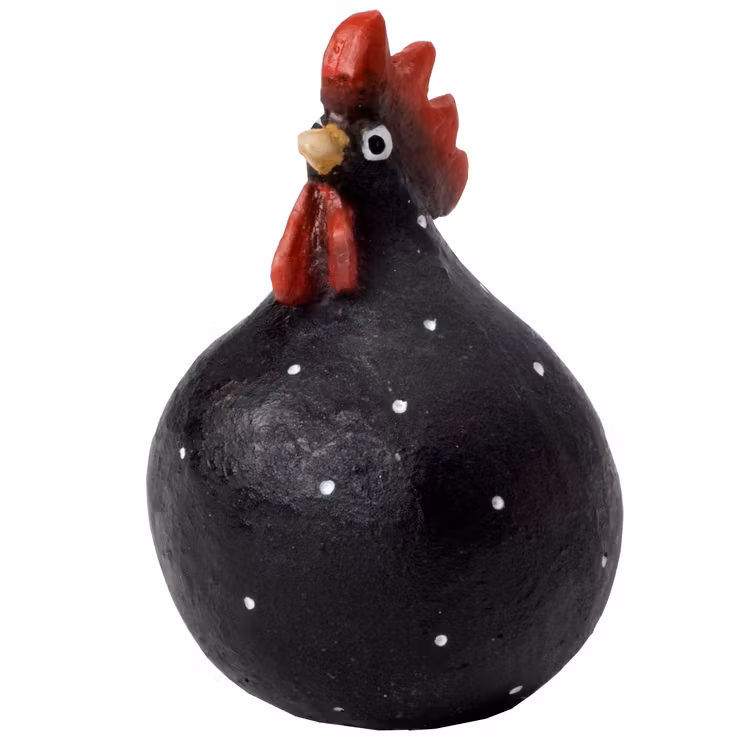 Handmålad knubbig höna, 5,2cm