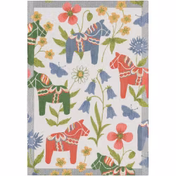Blomsterhäst, handduk 35X50, 100% Ekologisk Bomull