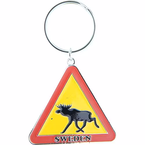 Nyckelring, Älgvarning Metall, Sweden
