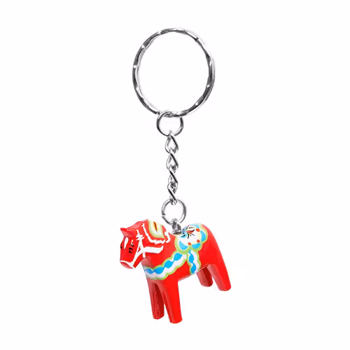 Nyckelring, Dalahäst, 3cm,Röd, Poly