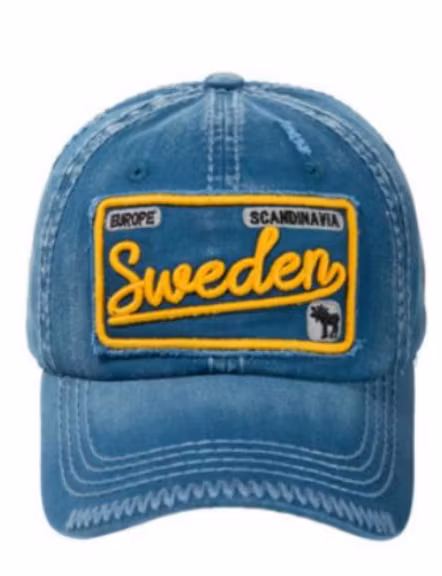 Keps, Sweden,broderilapp, 2 färger