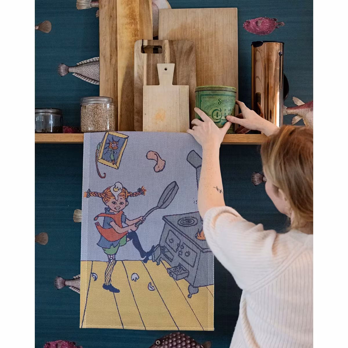 Pannkakskaos, Pippi Långstrump 40x60, 100% Ekologisk Bomull