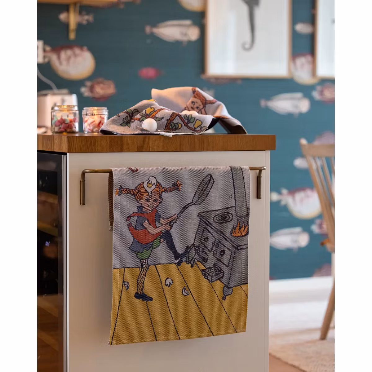 Pannkakskaos, Pippi Långstrump 40x60, 100% Ekologisk Bomull