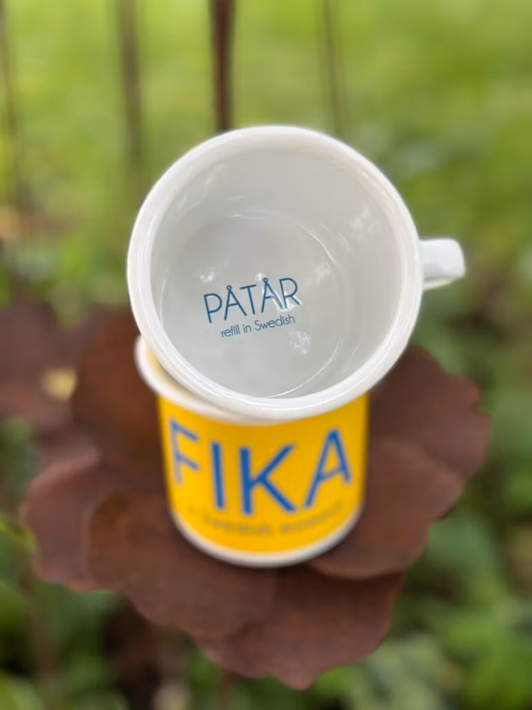 Emaljmugg, Fika swedish moment