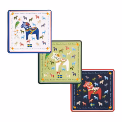 Glasunderlägg Dalahäst