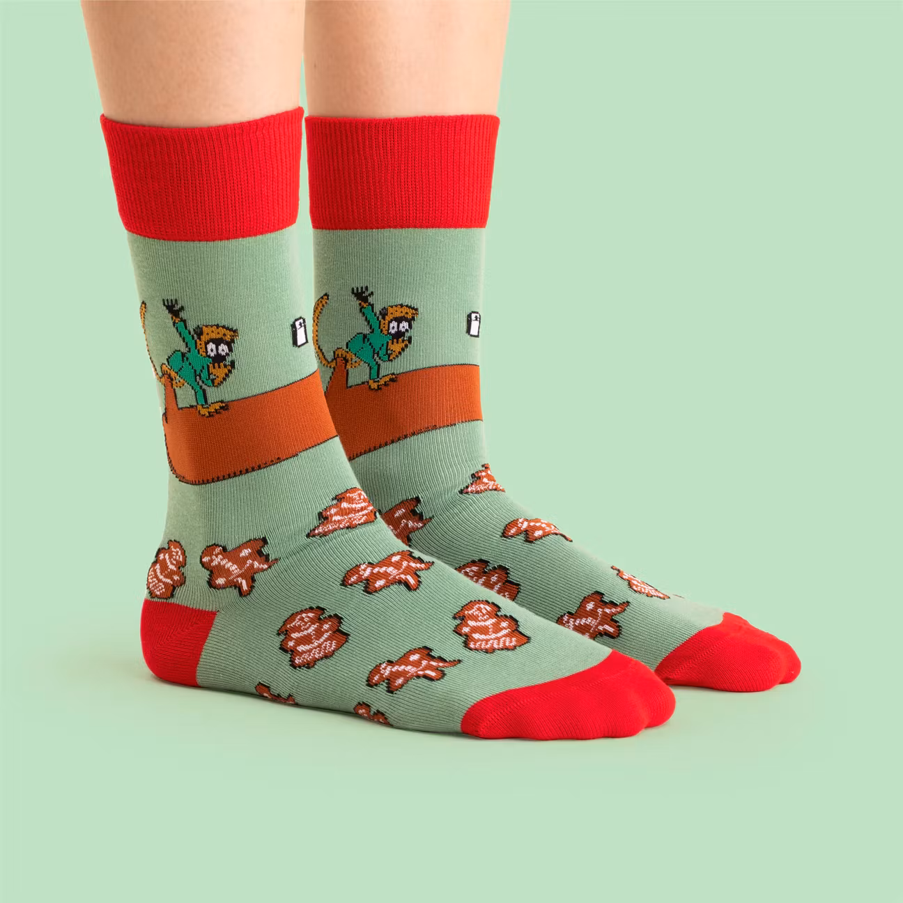 Socken Pippi backt Pfannkuchen