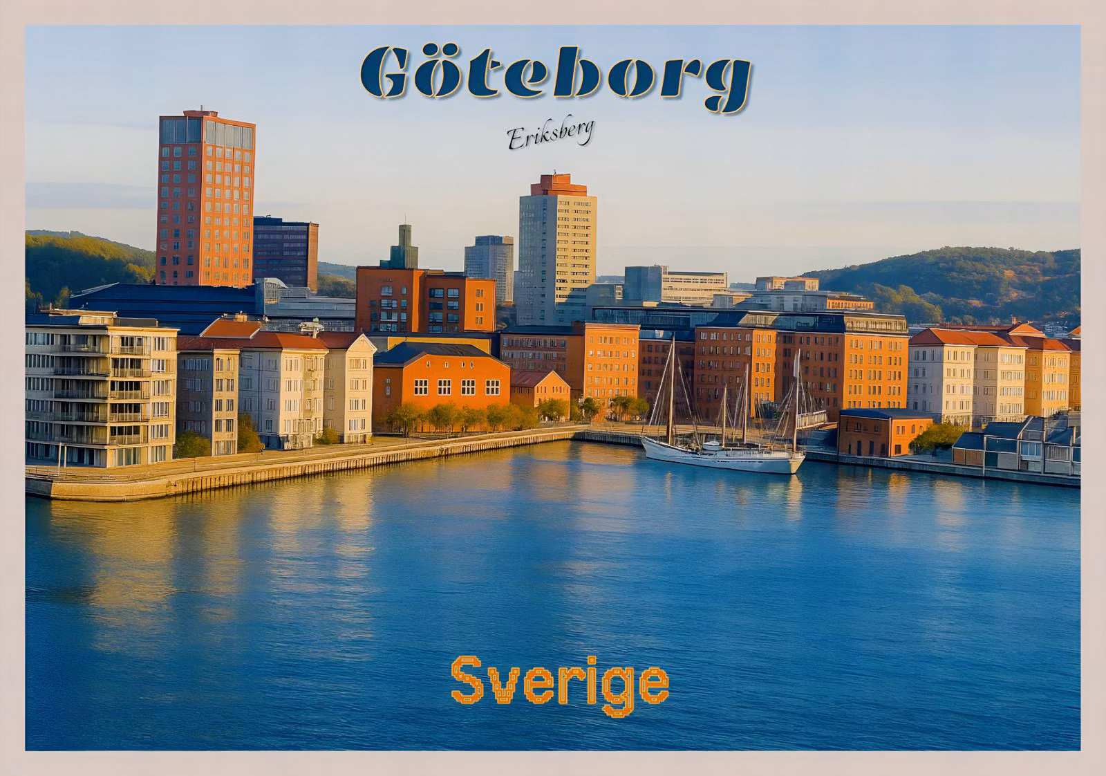 Vykort: Göteborg - Eriksbarg, 160 x 110 mm