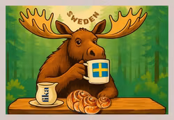 Vykort: Älg,160 x 110 mm