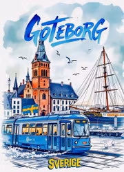 Vykort: Göteborg,180 x 130mm