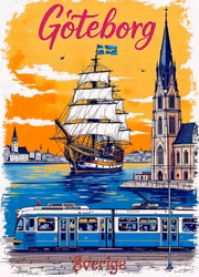 Vykort: Göteborg,180 x 130mm