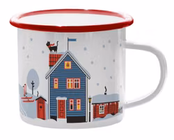 Emaljmugg motiv Scandinavian vinter
